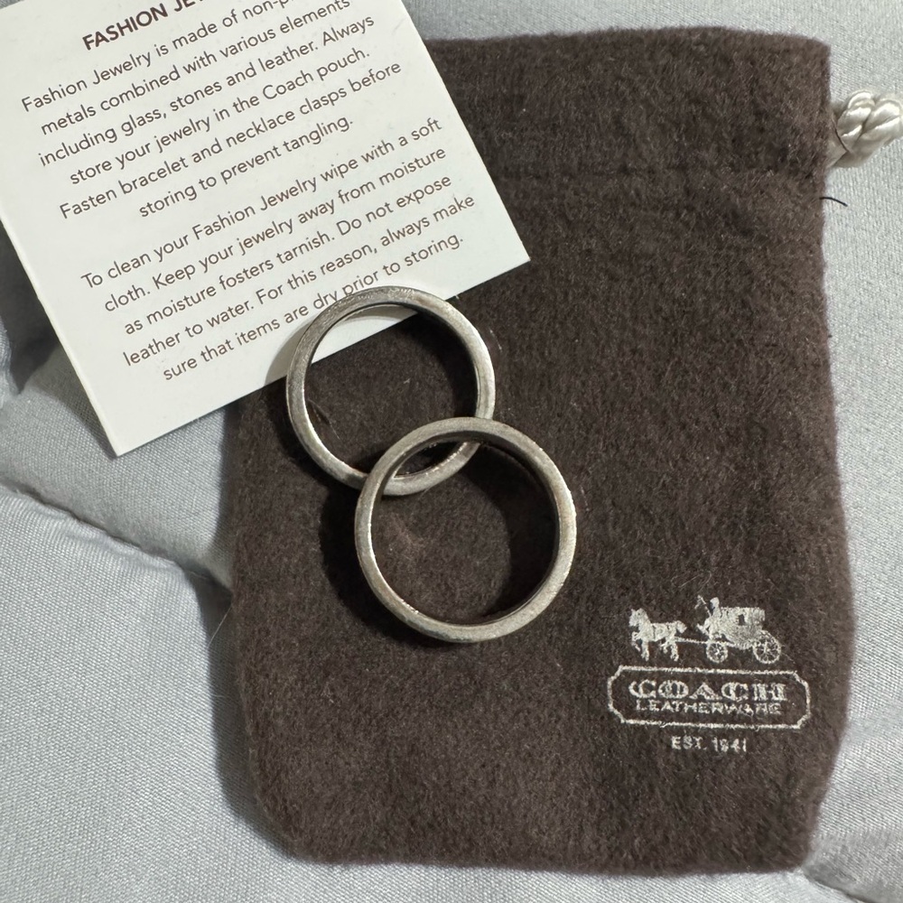 Coach Silver & Enamel Ring Set - Picture 3 of 3